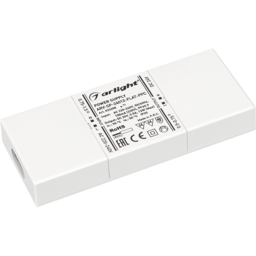 Блок питания ARV-SP-24012-FLAT-PFC (24V, 0.5A, 12W) (Arlight, IP20 Пластик, 5 лет) 033258