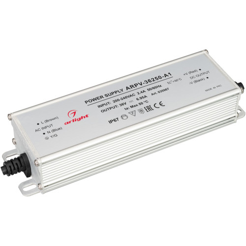 Блок питания ARPV-36250-A1 (36V, 6.95A, 250W) (Arlight, IP67 Металл, 3 года) 035967