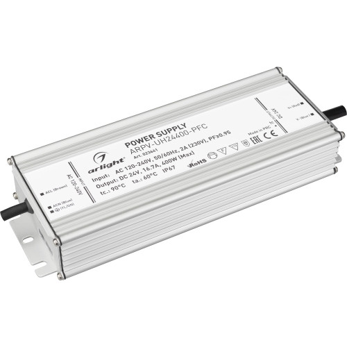 Блок питания ARPV-UH24400-PFC (24V, 16.7A, 400W) (Arlight, IP67 Металл, 7 лет) 023641