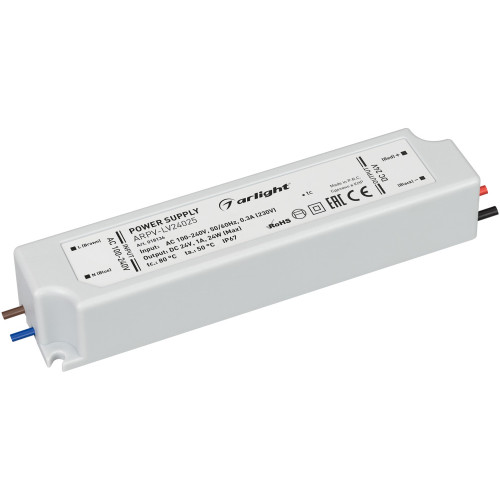 Блок питания ARPV-LV24025 (24V, 1.0A, 24W) (Arlight, IP67 Пластик, 2 года) 018136