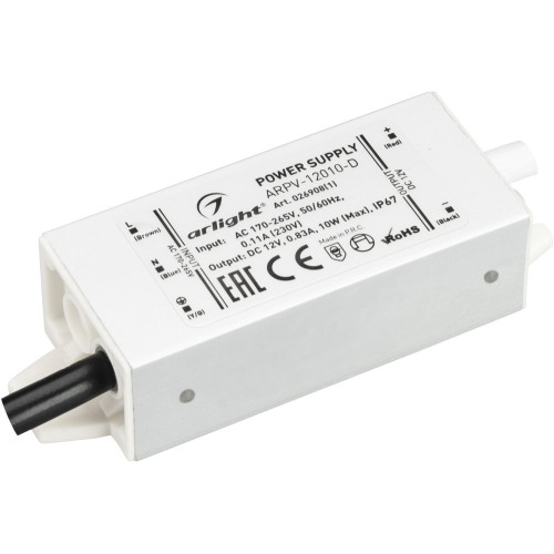Блок питания ARPV-12010-D (12V, 0.83A, 10W) (Arlight, IP67 Металл, 3 года) 026908(1)
