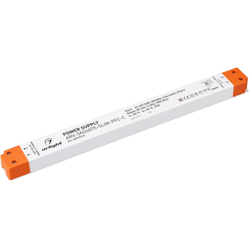 Блок питания ARV-SN24075-SLIM-PFC-C (24V, 3.12A, 75W) (Arlight, IP20 Пластик, 3 года) 029191(1)
