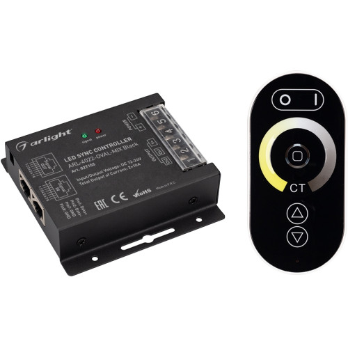 Контроллер ARL-4022-OVAL-MIX Black (12-24V, 2x10A, ПДУ, RF) (Arlight, IP20 Металл, 3 года) 027155