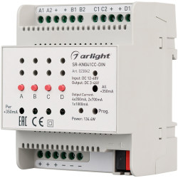 Контроллер тока SR-KN041CC-DIN (12-48V, 4x350/700mA) (Arlight) 023042