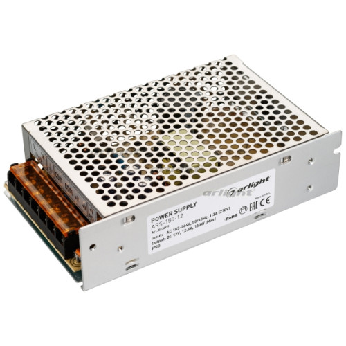 Блок питания ARS-150-12 (12V, 12.5A, 150W) (Arlight, IP20 Сетка, 2 года) 023609