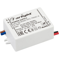 Блок питания ARJ-KE30300-PFC-TRIAC-A (9W, 300mA) (Arlight, IP44 Пластик, 5 лет) 028277