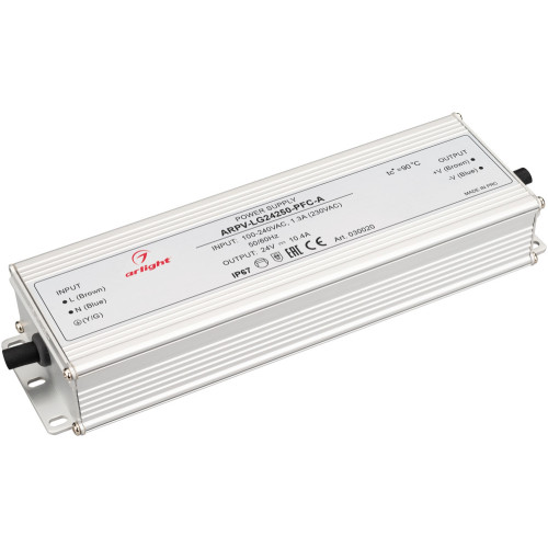 Блок питания ARPV-LG24250-PFC-A (24V, 10.4A, 250W) (Arlight, IP67 Металл, 5 лет) 030020