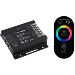 Контроллер ARL-OVAL-RGB Black (12-24V, 3x10A, ПДУ Овал, RF, RJ45) (Arlight, IP20 Металл, 3 года) 027157