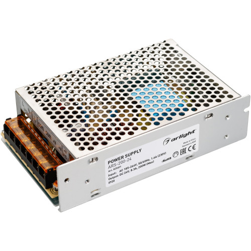 Блок питания ARS-200-24 (24V, 8.3A, 200W) (Arlight, IP20 Сетка, 2 года) 025401