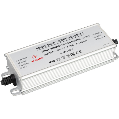 Блок питания ARPV-36150-A1 (36V, 4.16A, 150W) (Arlight, IP67 Металл, 3 года) 035965