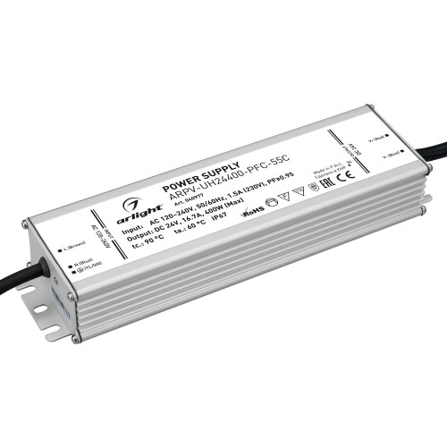 Блок питания ARPV-UH24400-PFC-55C (24V, 16.7A, 400W) (Arlight, IP67 Металл, 5 лет) 040977