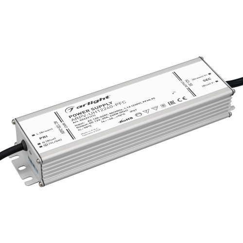 Блок питания ARPV-UH12240-PFC (12V, 20.0A, 240W) (Arlight, IP67 Металл, 7 лет) 024271(1)