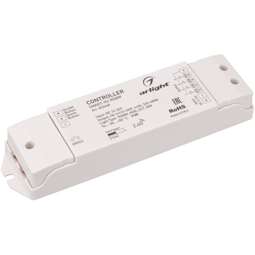 Контроллер SMART-K2-RGBW (12-24V, 4x5A, 2.4G) (Arlight, IP20 Пластик, 5 лет) 022668