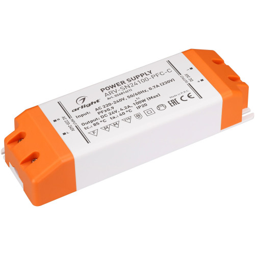 Блок питания ARV-SN24100-PFC-C (24V, 4.2A, 100W) (Arlight, IP20 Пластик, 3 года) 026814(1)