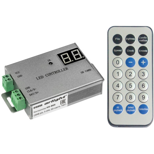Контроллер HX-805 (2048 pix, 5-24V, SD-карта, ПДУ) (Arlight) 016999