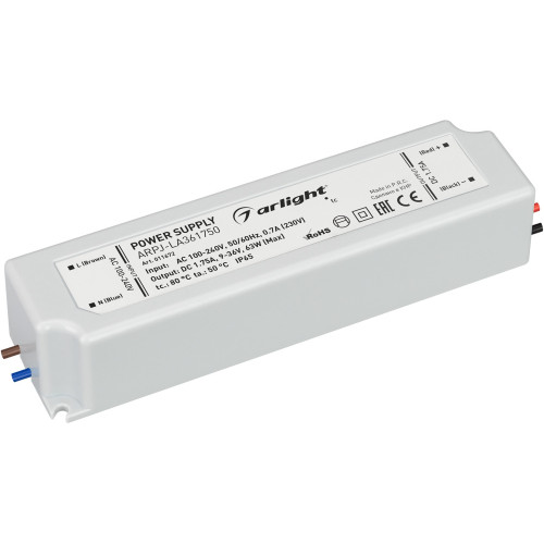 Блок питания ARPJ-LA361750 (63W, 1750mA) (Arlight, IP65 Пластик, 2 года) 011672