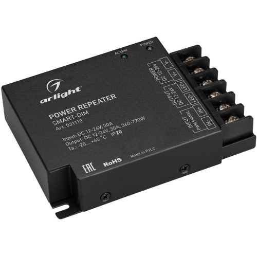 Усилитель SMART-DIM (12-24V, 1x30A) (Arlight, IP20 Металл, 5 лет) 031112