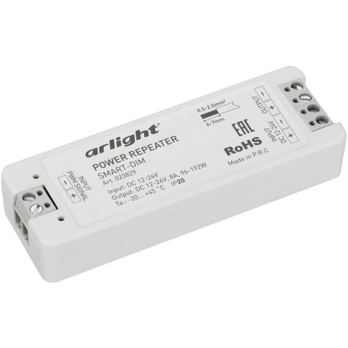 Усилитель SMART-DIM (12-24V, 1x8A) (Arlight, IP20 Пластик, 5 лет) 023829