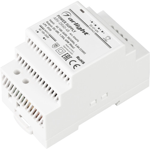 Блок питания ARV-DR60-48 (48V, 1.25A, 60W) (Arlight, IP20 DIN-рейка) 034676