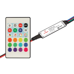 Контроллер SMART-MINI-RGB-SET (12-24V, 3x1.5A, ПДУ 24кн, IR) (Arlight, IP20 Пластик, 5 лет) 031594