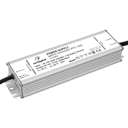 Блок питания ARPV-UH24320-PFC-55C (24V, 13.3A, 320W) (Arlight, IP67 Металл, 5 лет) 040976