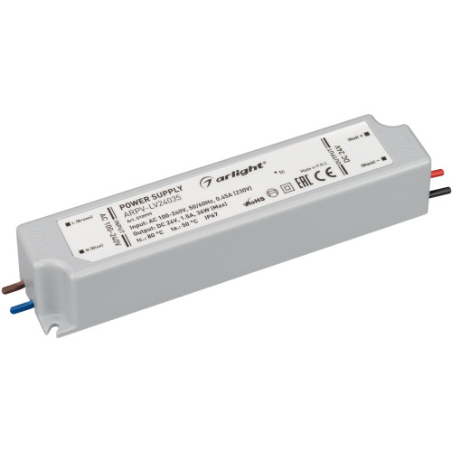 Блок питания ARPV-LV24035 (24V, 1.5A, 36W) (Arlight, IP67 Пластик, 2 года) 010999