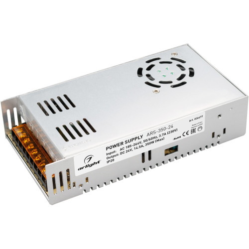 Блок питания ARS-350-24 (24V, 14.5A, 350W) (Arlight, IP20 Сетка, 2 года) 026677