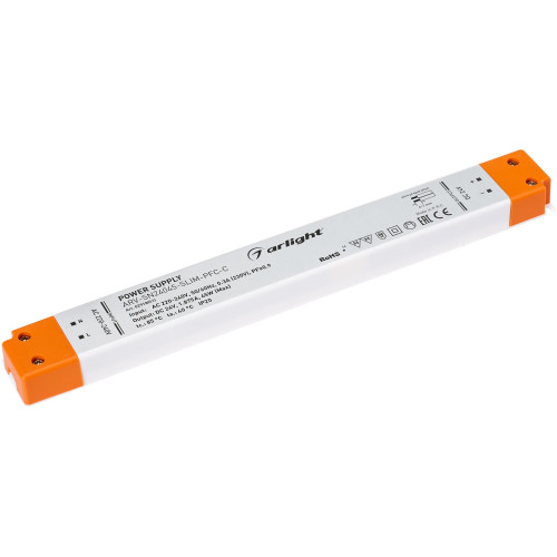 Блок питания ARV-SN24045-SLIM-PFC-C (24V, 1.87A, 45W) (Arlight, IP20 Пластик, 3 года) 029189(1)
