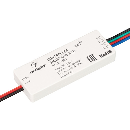 Контроллер SMART-UNI-RGB (12-24V, 3x2A, 2.4G) (Arlight, IP20 Пластик, 5 лет) 031609