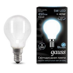 Лампочка LED Filament Globe OPAL E14 5W 4100K 1/10/50 105201205