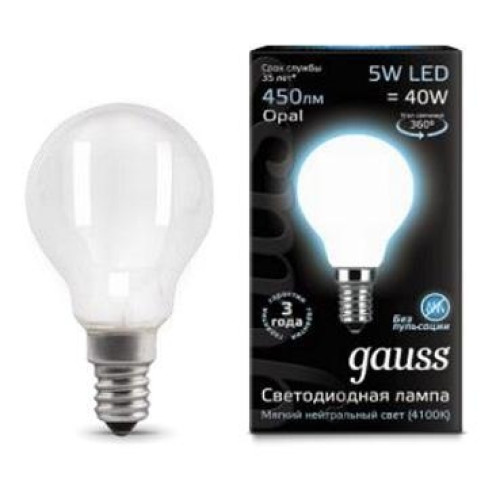 Лампочка LED Filament Globe OPAL E14 5W 4100K 1/10/50 105201205
