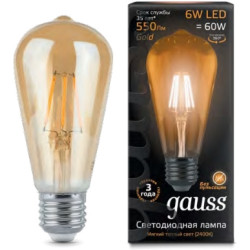 Лампочка LED Filament ST64 E27 6W Golden 2400К 1/10/40 102802006