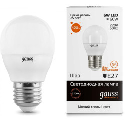 Лампочка LED Elementary Globe 6W E27 3000K 53216
