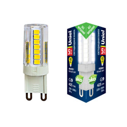 Лампочка светодиодная LED-JCD-5W/4000K/G9/CL GLZ09TR картон