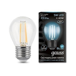 Лампочка LED Filament Globe E27 5W 4100K 1/10/50 105802205