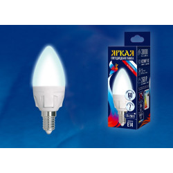 Лампочка светодиодная LED-C37 7W/NW/E14/FR PLP01WH картон