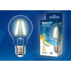 Лампочка светодиодная LED-A60-7W/WW/E27/CL/DIM GLA01TR картон