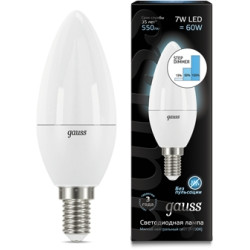 Лампочка LED Candle E14 7W 4100К step dimmable 103101207-S