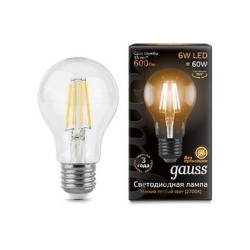 Лампочка LED Filament A60 E27 6W 2700К 1/10/40 102802106