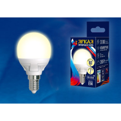 Лампочка светодиодная LED-G45 7W/WW/E14/FR PLP01WH картон