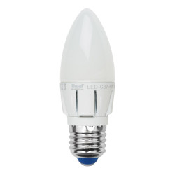 Лампочка светодиодная LED-C37-6W/NW/E27/FR/DIM ALP01WH пластик