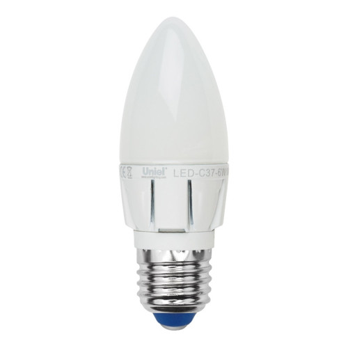 Лампочка светодиодная LED-C37-6W/NW/E27/FR/DIM ALP01WH пластик