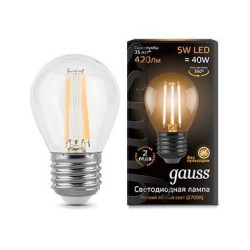 Лампочка LED Filament Globe E27 5W 2700K 1/10/50 105802105