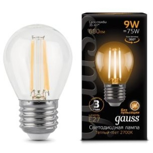 Лампочка LED Filament Globe E27 9W 2700K 1/10/50 105802109