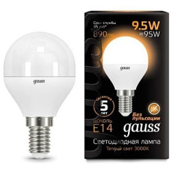 Лампочка LED Globe E14 9.5W 3000K 1/10/50 105101110