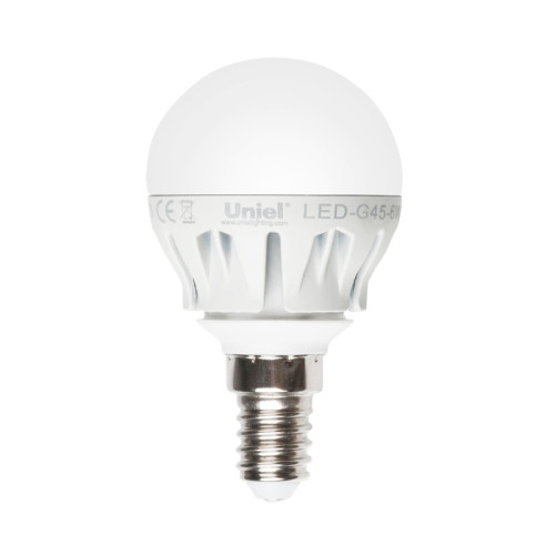 Лампочка светодиодная LED-G45-6W/NW/E14/FR ALM01WH пластик