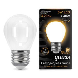 Лампочка LED Filament Globe OPAL E27 5W 2700K 1/10/50 105202105