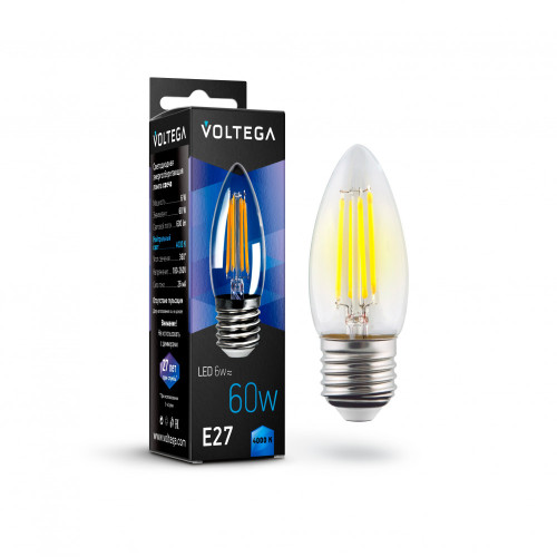 Лампочка светодиодная 4000K 60Lm E27x6W CRYSTAL 7029