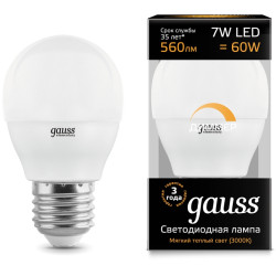 Лампочка LED Globe-dim E27 7W 3000К диммируемая 105102107-D