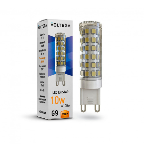 Лампочка светодиодная 2800K 780Lm G9x10W SIMPLE 7038